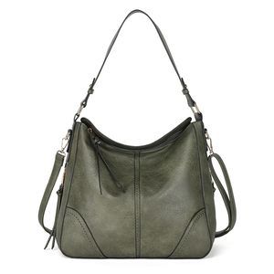 Purses And Handbags Dark Green Summer Vegan Leather Hobo Bucket :'D